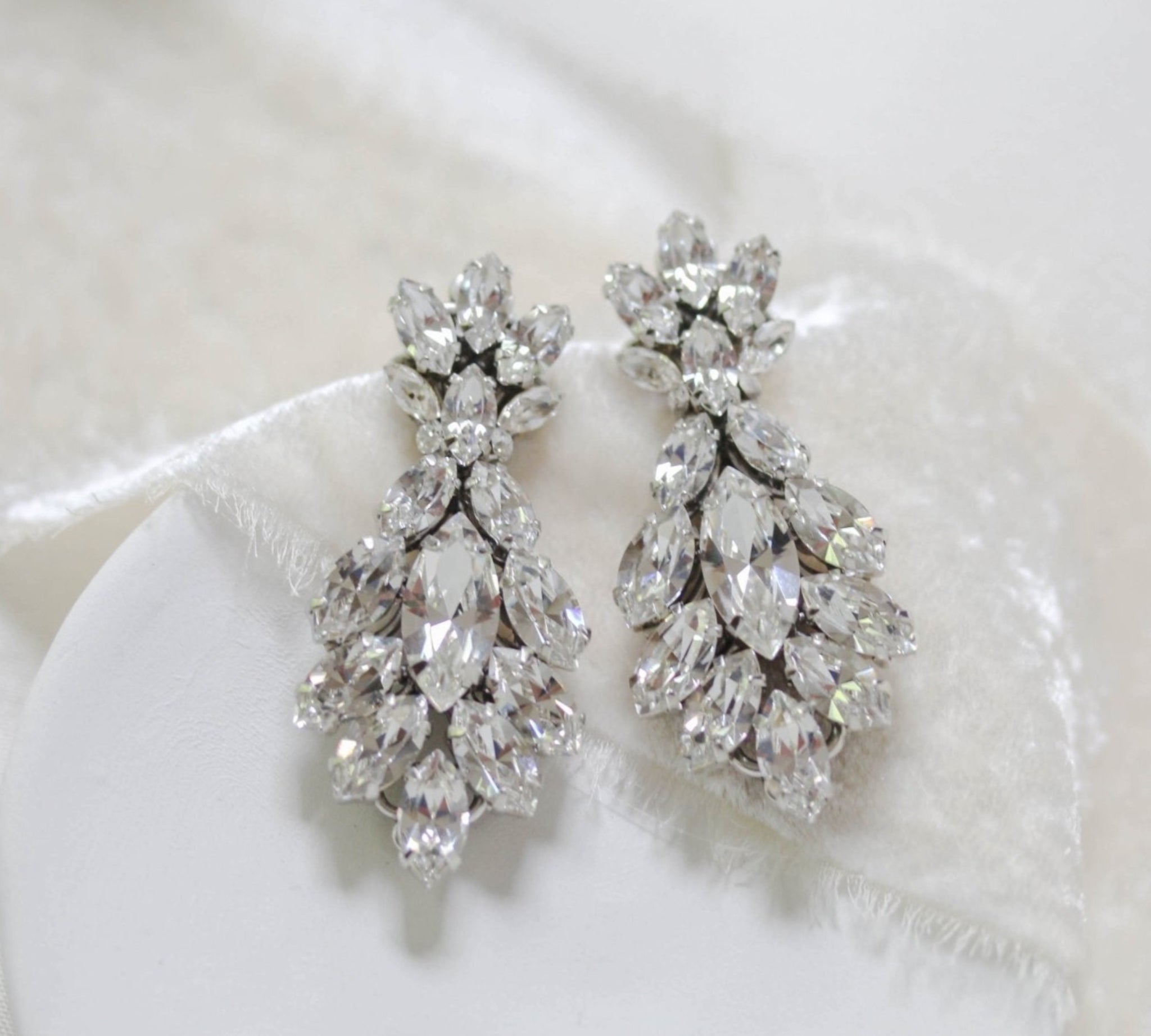 Crystal cluster Bridal earrings - ELLA - Treasures by Agnes
