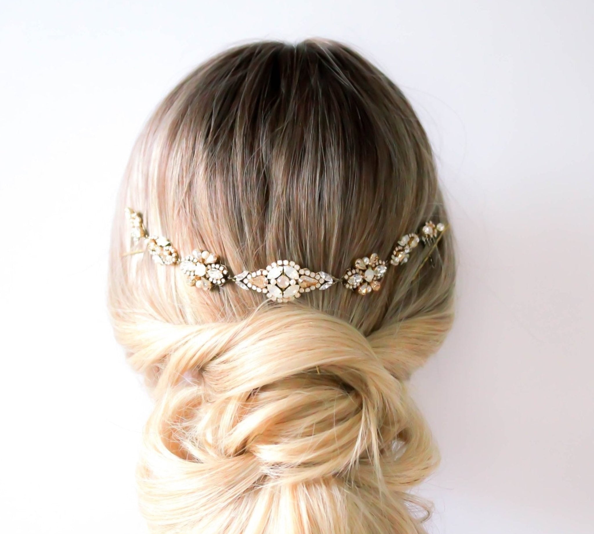 Crystal wedding hair piece for bride - MILA - Treasures by Agnes