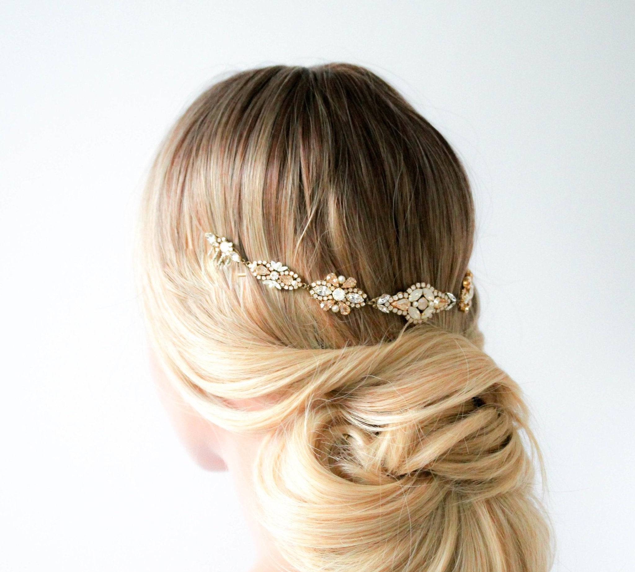 Crystal wedding hair piece for bride - MILA - Treasures by Agnes
