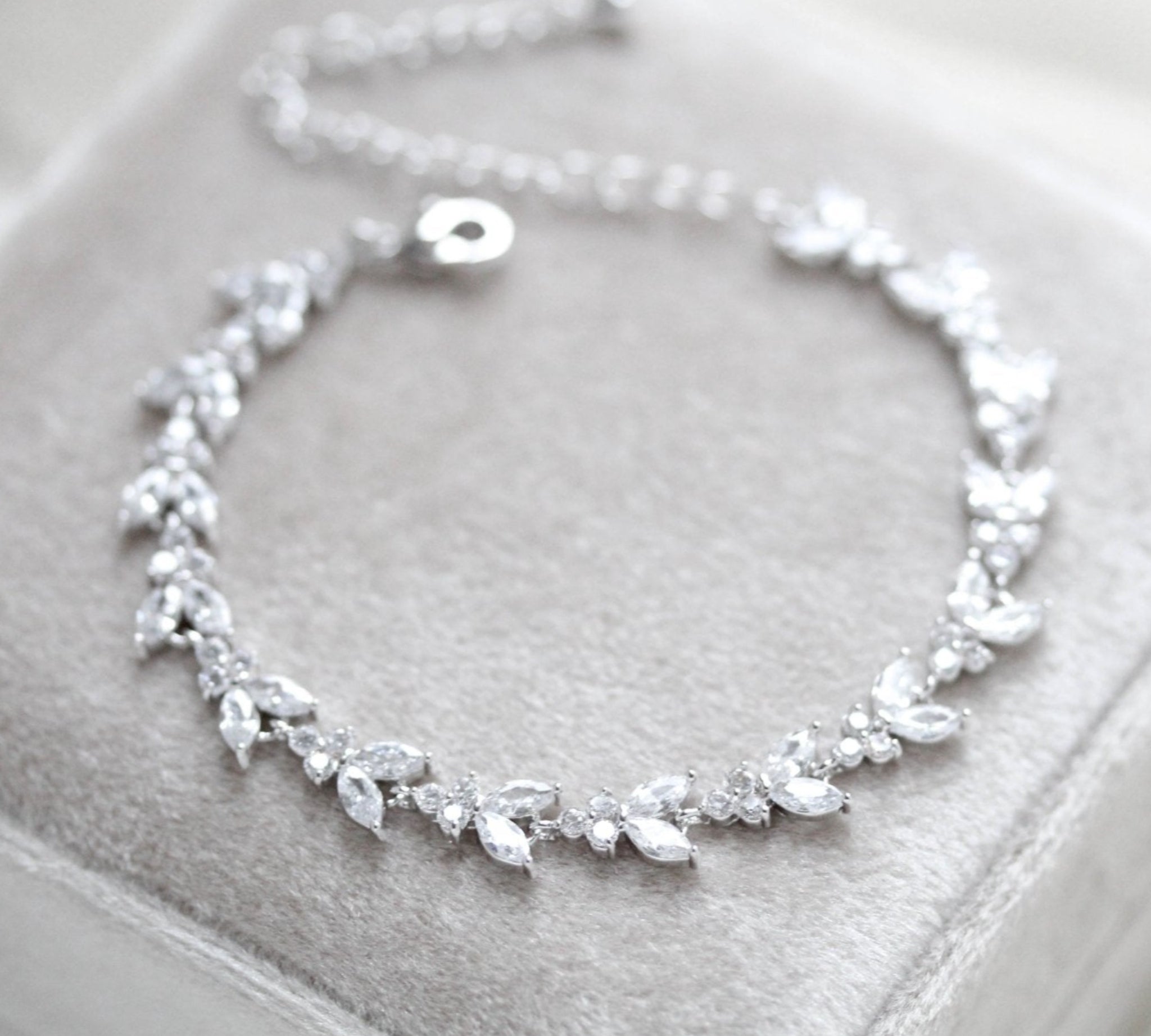 Dainty rose gold cubic zirconia tennis bracelet- ANDREA
