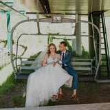 Dainty rose gold CZ bridal necklace and earring set - MARISOL - Treasures by Agnes