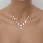 Dainty rose gold CZ bridal necklace and earring set - MARISOL - Treasures by Agnes