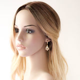 Delicate Antique gold Austrian crystal drop Bridal earrings - SYLVIA