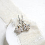 Delicate Antique gold Austrian crystal drop Bridal earrings - SYLVIA