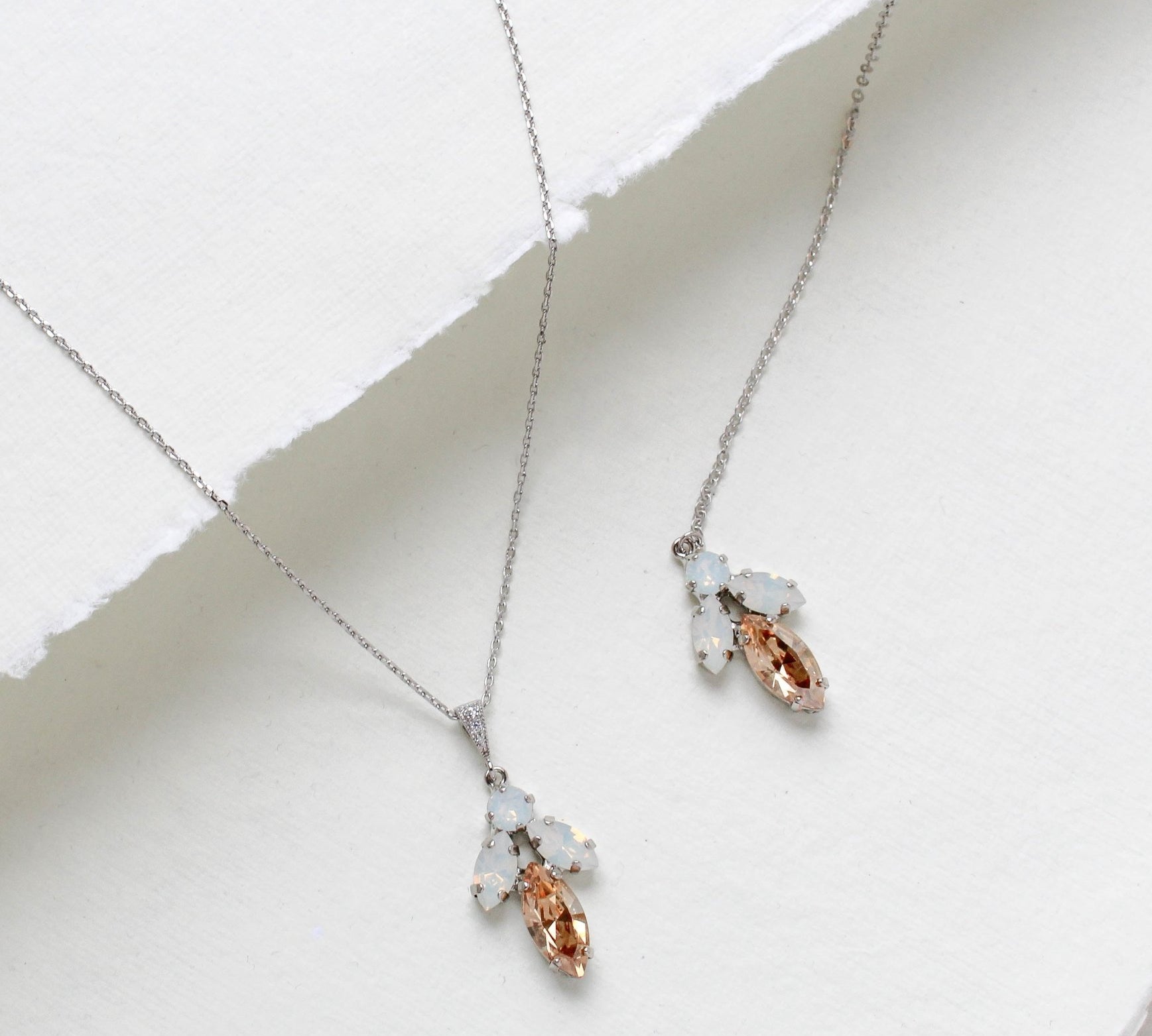 Delicate crystal bridal backdrop necklace - JOYCE - Treasures by Agnes
