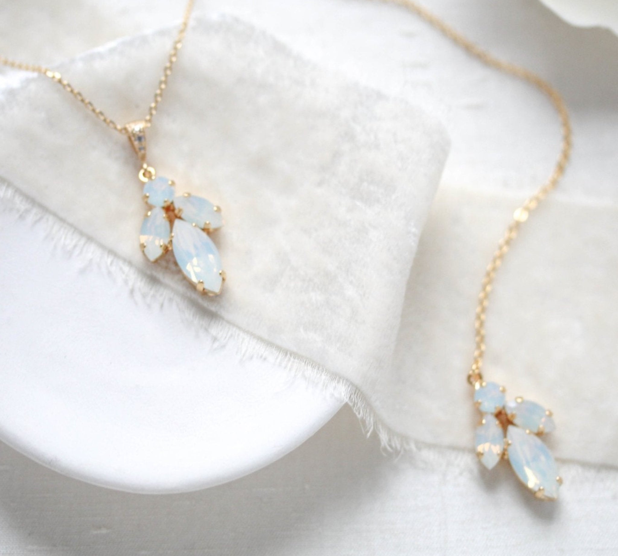 Delicate Swarovski crystal bridal backdrop necklace - JOYCE - Treasures by Agnes