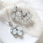 Delicate necklace and earrings for bride - Corinne