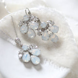 Delicate necklace and earrings for bride - Corinne