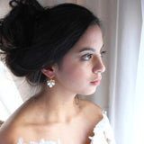 Delicate necklace and earrings for bride - Corinne