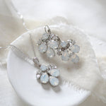 Delicate necklace and earrings for bride - Corinne