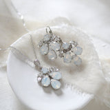 Delicate necklace and earrings for bride - Corinne