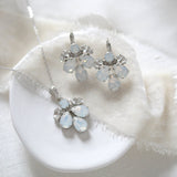 Delicate necklace and earrings for bride - Corinne