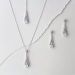 Delicate Rose gold Backdrop necklace and earring set - PRISCILLA - Treasures by Agnes