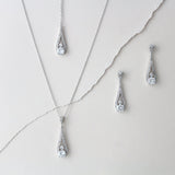 Delicate Rose gold Backdrop necklace and earring set - PRISCILLA - Treasures by Agnes