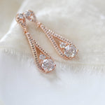 Delicate Rose gold Backdrop necklace and earring set - PRISCILLA - Treasures by Agnes