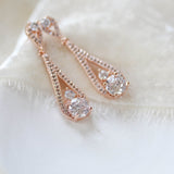 Delicate Rose gold Backdrop necklace and earring set - PRISCILLA - Treasures by Agnes