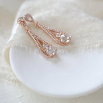 Delicate Rose gold Backdrop necklace and earring set - PRISCILLA - Treasures by Agnes