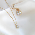 Delicate rose gold Bridal necklace and earring set - KHLOE - Treasures by Agnes