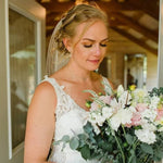 Delicate rose gold Bridal necklace and earring set - KHLOE - Treasures by Agnes