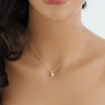 Delicate rose gold Bridal necklace and earring set - KHLOE - Treasures by Agnes