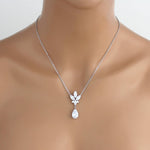 Delicate rose gold crystal drop necklace set - DIVINE - Treasures by Agnes