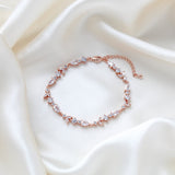 Delicate Rose gold cubic zirconia tennis bracelet - RACHEL - Treasures by Agnes