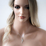 Delicate Rose gold cubic zirconia wedding jewelry set - LEAH