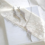 Delicate Rose gold cubic zirconia wedding jewelry set - LEAH