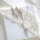 Delicate Rose gold cubic zirconia wedding jewelry set - LEAH