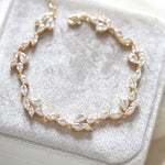 Delicate Rose gold CZ Bridal tennis bracelet - THALIA