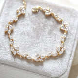 Delicate Rose gold CZ Bridal tennis bracelet - THALIA