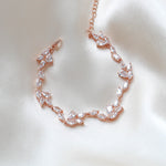 Delicate Rose gold CZ Bridal tennis bracelet - THALIA - Treasures by Agnes