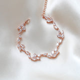 Delicate Rose gold CZ Bridal tennis bracelet - THALIA - Treasures by Agnes