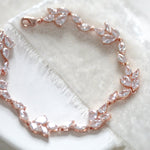 Delicate Rose gold CZ Bridal tennis bracelet - THALIA