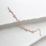 Delicate Rose gold CZ Bridal tennis bracelet - THALIA - Treasures by Agnes