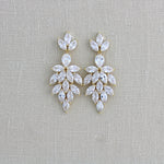 Rose gold wedding statement earrings for bride - ALICIA - Treasures by Agnes