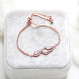 Dainty Rose gold adjustable slide bracelet - HADLEY