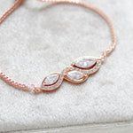 Dainty Rose gold adjustable slide bracelet - HADLEY