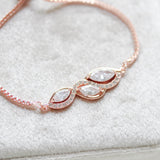 Dainty Rose gold adjustable slide bracelet - HADLEY