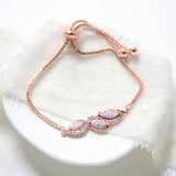 Dainty Rose gold adjustable slide bracelet - HADLEY