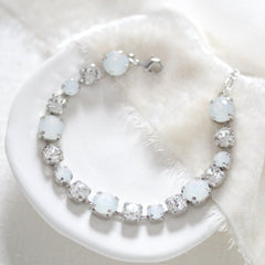 White crystal wedding tennis bracelet - JULIANNA