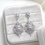 Rose gold chandelier bridal earrings - KENDRA