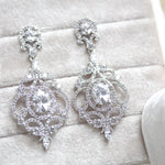 Rose gold chandelier bridal earrings - KENDRA