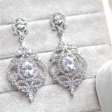 Rose gold chandelier bridal earrings - KENDRA