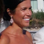 Rose gold chandelier bridal earrings - KENDRA