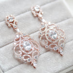 Rose gold chandelier bridal earrings - KENDRA
