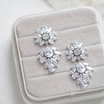 Large rose gold Bridal chandelier statement earrings - NATALIE - Treasures by Agnes