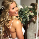 Large rose gold Bridal chandelier statement earrings - NATALIE - Treasures by Agnes