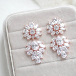 Large rose gold Bridal chandelier statement earrings - NATALIE - Treasures by Agnes