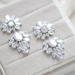Large rose gold Bridal chandelier statement earrings - NATALIE - Treasures by Agnes